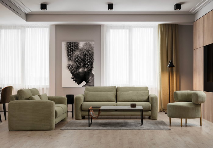 Atelier Del Sofa Lily Green - Sofá de 3 plazas Verde Atelier Del Sofa Lily Green - Sofá de 3 plazas Verde